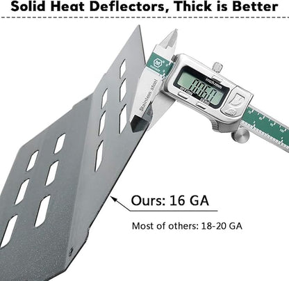 Genesis Grill Parts for Weber Genesis 300 Series with Front Control Knob, Genesis E320 E330 S310 S320 S330, 17.5" Porcelain Steel Flavorizer Bars and Heat Deflectors Replacement for Weber 7620 7621