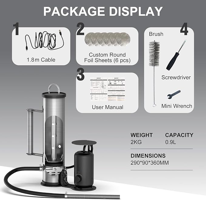 LAZYFOX Smoke Generator for Pellet, Portable Cordless Electric Outdoor Smoker Tube, Wood chips or mix, Hot or Cold Smoking Backyard BBQ, Fit Any Grill or Smoke