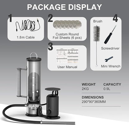 LAZYFOX Smoke Generator for Pellet, Portable Cordless Electric Outdoor Smoker Tube, Wood chips or mix, Hot or Cold Smoking Backyard BBQ, Fit Any Grill or Smoke