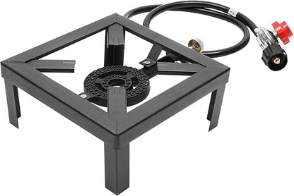 Portable Single Burner, Outdoor Gas Stove Propane Cooker with Adjustable 0-10PSI Regulator & 1.2m Long Hose, 8000W High Power for Camping, BBQ, Picnic, Home Brewing