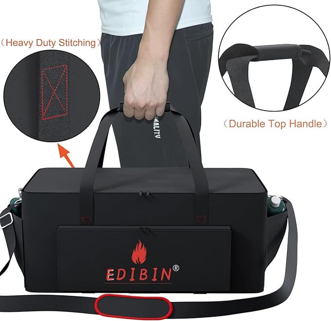 Grill Carry Bag for PIT BOSS 10697 TableTop Grill,Portable 600D Heavy Duty Weather Resistant Tabletop Grill Cover for Pitboss 10697 Table Top Wood Grill