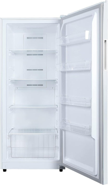 Hamilton Beach HZ4941 14 cu ft Upright Convertible Fridge/Freezer-Frost Free-Reversible Door-Removable Glass Shelves-LED Interior Light, White