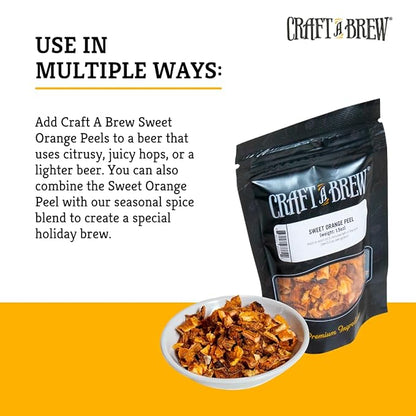Craft A Brew - Sweet Orange Peel - For Beer Brewing - Adds Citrus Flavor to Your Homebrew - Smooth, Sweet, Orange Flavor - 1.5 oz Pack