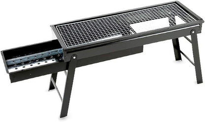 Portable Charcoal Grill Black Metal Foldable BBQ Grills Outdoor Cooking Charcoal Barbeque for Picnic Camping Patio Backyard Cooking 23.62 times 8.66 times 12.99 inch BBQ Gri