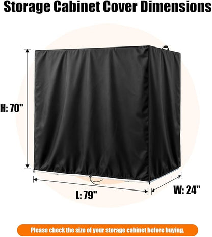 Kasla Outdoor Storage Cabinet Cover, 79"L×24"W×70"H | Heavy-Duty and Waterproof, Fits Storage Shelf, Storage Shed, Deck Box for Kitchen Patio Garden Organization and Storage