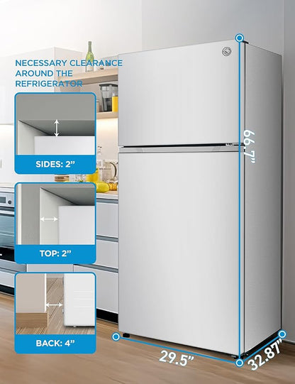 Commercial Cool 20 Cu. Ft. Top Mount Refrigerator with Freezer, 2-Door Refrigerator with Top Freezer and Adjustable Temperature Control, Ice Maker Ready, Energy Star Certified, White | 2-Door Refrigerator with Top Freezer, Adjustable Temperature Contro...