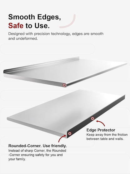 Atelicf NSF Stainless Steel Prep Table 30X48 inch with Backsplash | Commercial-grade table for restaurants, kitchens, food trucks, breweries, bars, garages, and outdoor BBQ