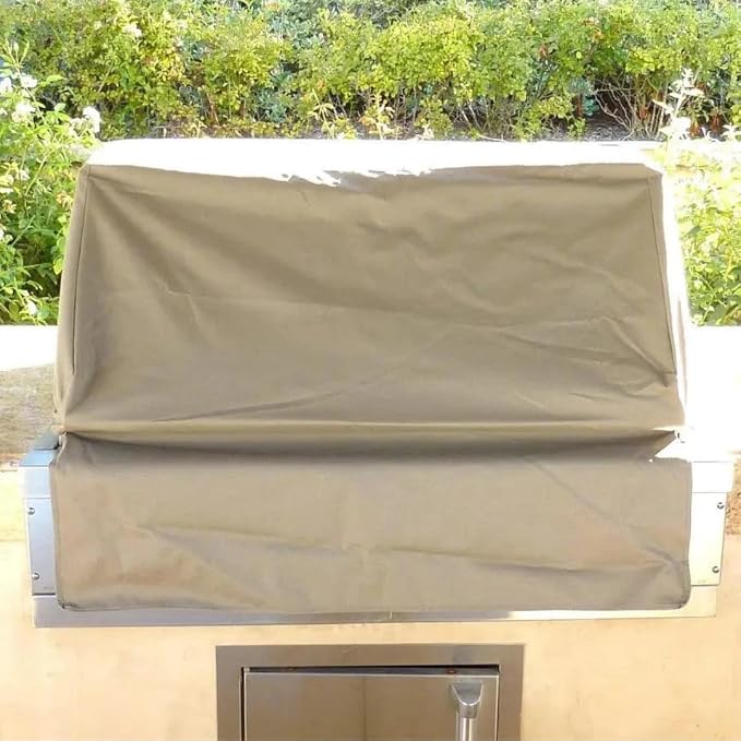 Formosa Covers Built-in BBQ Grill Head Cover Fits Fire Magic 45 Inch, Heavy-Duty Waterproof Taupe Polyester Outdoor Island Guard