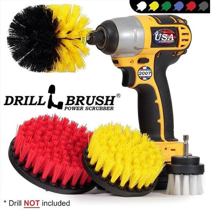 All-Purpose Household Cleaning Brushes for Drill, Auto Detailing Brushes | Drillbrush Drill Brush Attachment Set - Power Scrubber Brush for Tub, Tile, Shower, and Grout - Electric Grout Cleaner Kit
