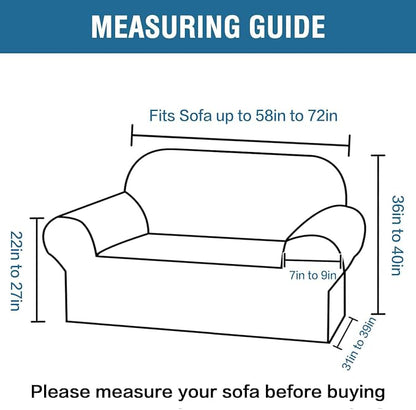 H.VERSAILTEX Stretch Velvet Loveseat Covers for 2 Cushion Couch Covers for Living Room Sofa Covers Slipcovers with Non Slip Straps Bottom, Ultra Thick Comfy Velour (Width 58"-72", Olive)
