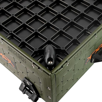 YakAttack ShortStak Solo Storage Box - Size & Color Options | Standalone Low-Profile Crate with Lid, Hinges & Latches | GridLoc Mounting Panels | Slider Feet for Under-Seat Use | Made in USA
