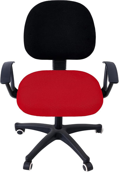 Smiry Office Computer Chair Seat Covers for Desk, Anti-dust Protector | Stretch Jacquard Removable Washable Desk Chair Seat Cushion Protectors, Red