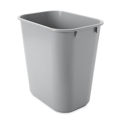 Rubbermaid Commercial Products Deskside Wastebasket/Trash Can, 3.25-Gallon/13-Quart, Gray, Plastic, for Bedroom/Bathroom/Office, Fits Under Desk/Sink/Cabinet