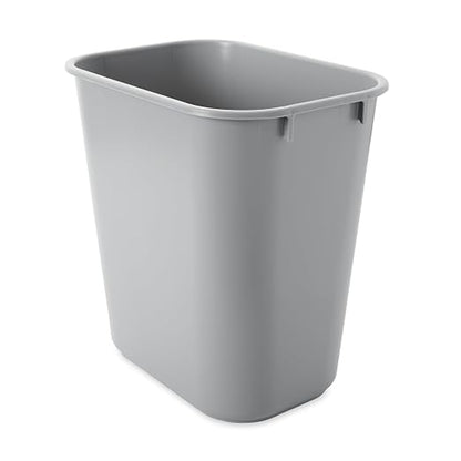 Rubbermaid Commercial Products Deskside Wastebasket/Trash Can, 3.25-Gallon/13-Quart, Gray, Plastic, for Bedroom/Bathroom/Office, Fits Under Desk/Sink/Cabinet