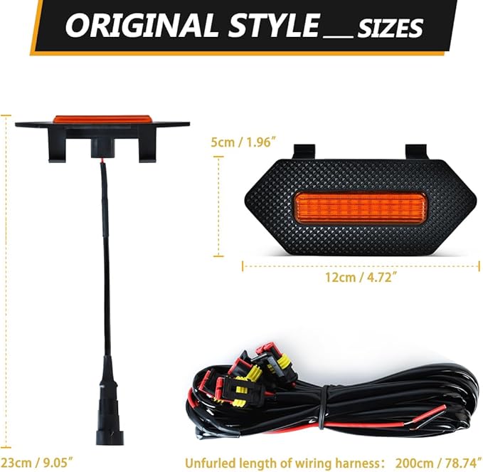 Amber LED Grille Lights for Toyota 4Runner TRD Pro/Trailhunter 2025 2026, 4Pcs Front Grill Light Kit with Wire Harness and Fuse