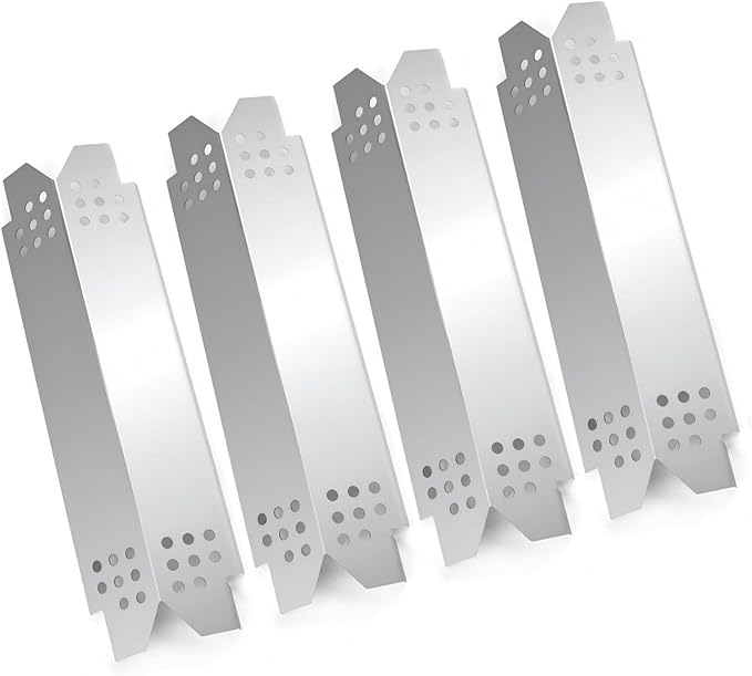 Grill Heat Plates Replacement Parts for Nexgrill 4 Burners 720-0830H, Stainless Steel Grill Heat Tents, Flame Tamer Burner Cover for Nexgrill Replacement Parts, 4-Burner
