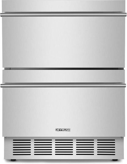 ORYMUSE 24 Inch Outdoor Drawer Refrigerator, Undercounter Beverage Cooler Fridge with Stainless Steel Seamless Drawers, 154 Can Capacity Beverage Center for Patio, Kitchen and Commercial Use