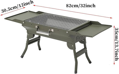 Barbecue Grill, Metal Small Camping Charcoal Grills Folding Portable Lightweight Portable BBQ Charcoal Grill for Outdoor Camping Hiking Picnics Backpacking Party