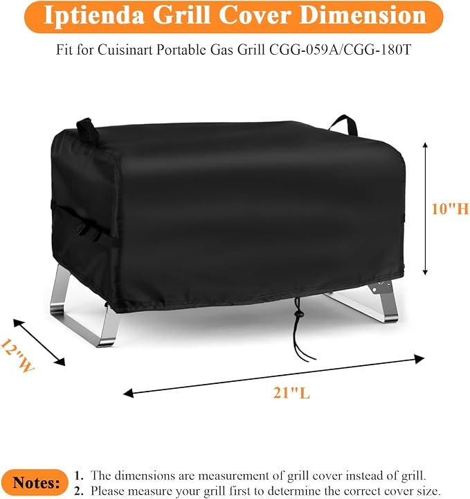 Grill Cover for Cuisinart CGG-059A/CGG-180T 21x12x10in