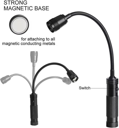 Portable Battery Power LED Work Light for Camping Hiking and Barbecue Feature Strong Base and Flexible Neck Car Light