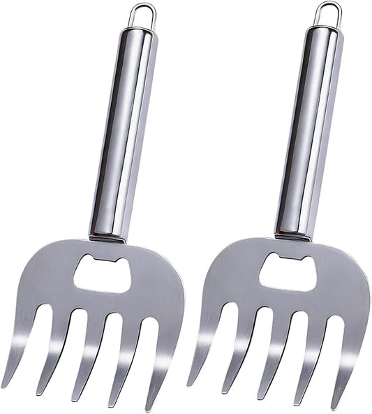 Stainless Steel Pulled Pork Tools for Shredding Meat, Sharp Stainless Steel Food Shredding Fork, Meat Shredder Claws for Shredding, Chicken Shredder, 7.2 inches, 2 Piece