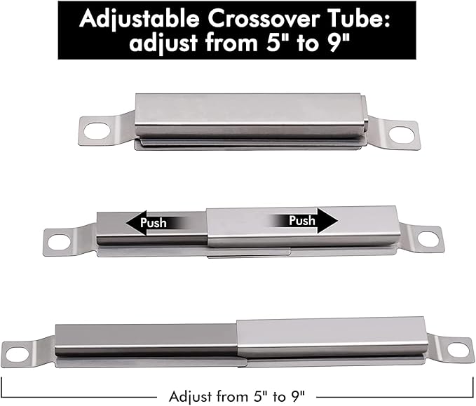 Grill Replacement Parts for Kenmore 5 Burner 146.47468610, 146.23680310, 146.47469610, Kenmore 4 Burner 146.34611410, 146.34611411, 146.10017510 Gas Grills, Pipe Burner, Heat Plate, Carryover Tube.