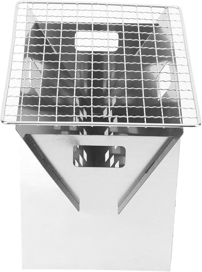 Folding Charcoal BBQ Grill, Mini Foldable BBQ Grill, Stainless Steel Mini Detachable Portable Barbecue Grill for Outdoor Camping