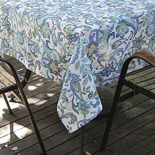 EHouseHome Outdoor Indoor 60inch SquareTablecloth with Umbrella Hole and Zipper, Waterproof Zippered Patio Table Cloths, Spring/Summer Table Covers for Backyard Circular Table/BBQs/Picnic