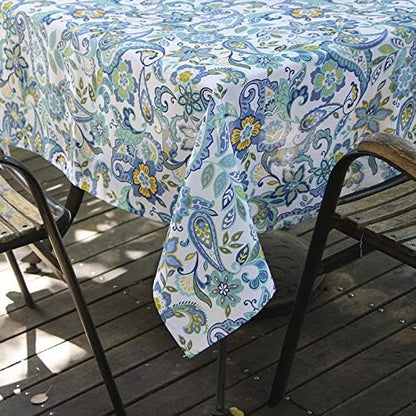 EHouseHome Outdoor Indoor 60inch SquareTablecloth with Umbrella Hole and Zipper, Waterproof Zippered Patio Table Cloths, Spring/Summer Table Covers for Backyard Circular Table/BBQs/Picnic