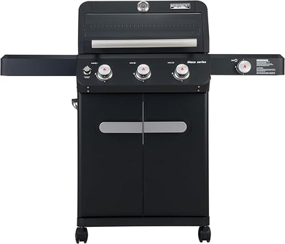 Monument Grills Mesa Series, 3+1 Outdoor Barbecue Stainless Steel Propane Gas Grill, 3 Burners & 1 Side Burner 48,000 BTU Patio Garden Grill with Knob Controls, Mesa325, Black