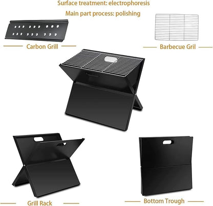 Foldable and Portable Outdoor Folding Charcoal Grill Portable Barbecue Lightweight Table For Camping Heat Resistant