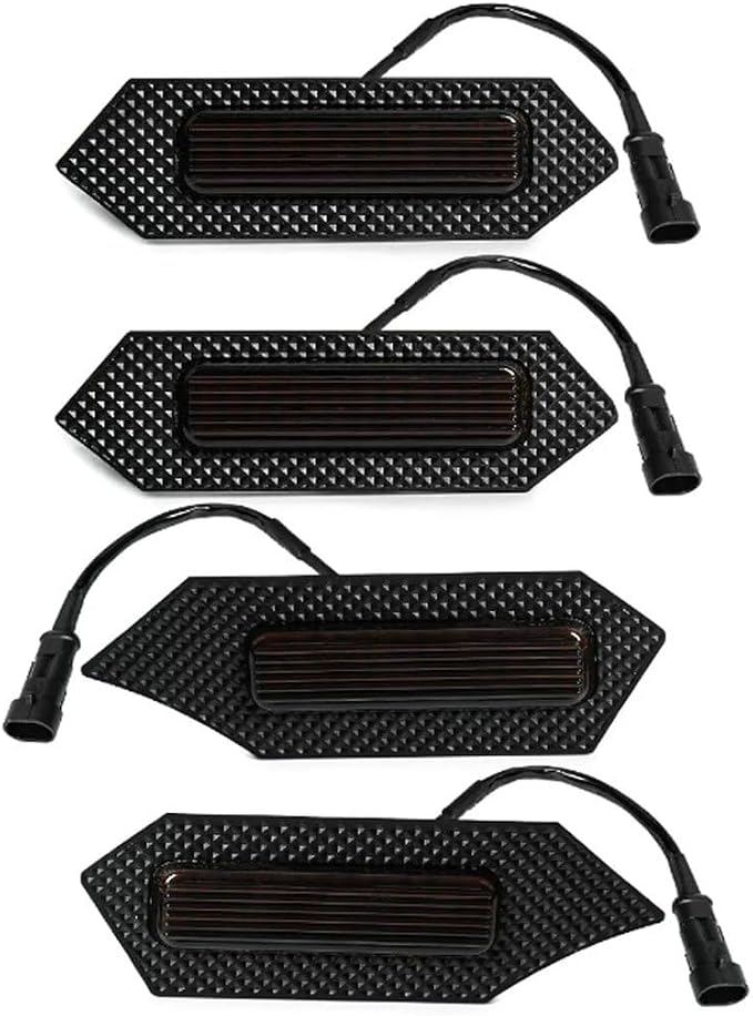 4Pcs Front Bumper Led Grille Lights Kit Smoked Lens Housing Amber for 2024 Toyota Tacoma TRD Series & Trailhunter Model Grilles (Black Shell)