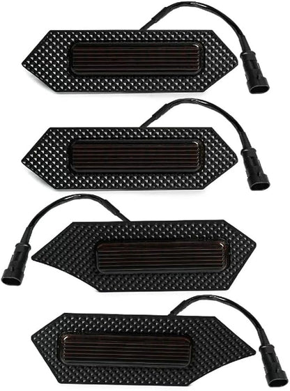 4Pcs Front Bumper Led Grille Lights Kit Smoked Lens Housing Amber for 2024 Toyota Tacoma TRD Series & Trailhunter Model Grilles (Black Shell)