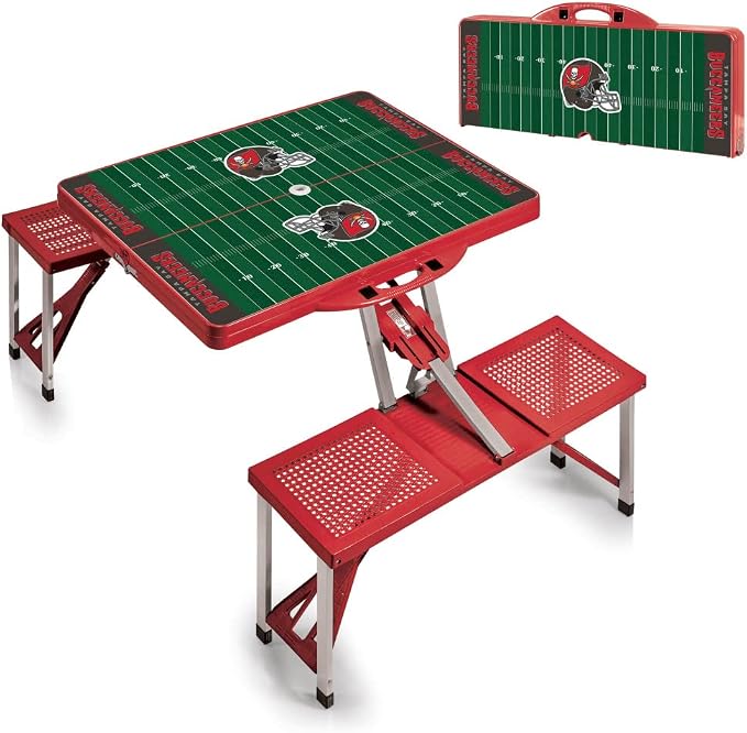 Picnic TIME NFL Football Field Folding Picnic Table, Camping Table, Outdoor Table with Umbrella Hole