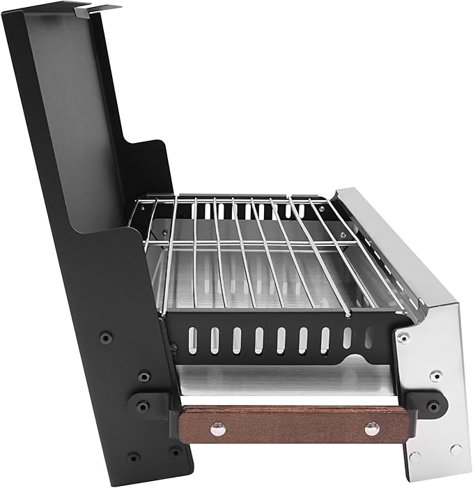 Charcoal BBQ Grill, Portable Folding Outdoor Camping Tabletop Charcoal Grill for Park Camping Picnics Beach Party Cooking, 15.75 * 8.27 in