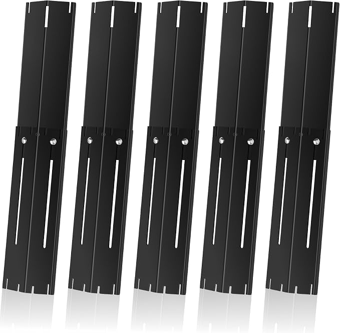 Universal Porcelain Steel Adjustable Grill Heat Plates Heat Tents Heat Shields Grill Burner Cover,Compatible with Charbroil, Nexgrill, Brinkmann, Dyna Glo etc.,Extends from 11.75" up to 21" L,5 Pack