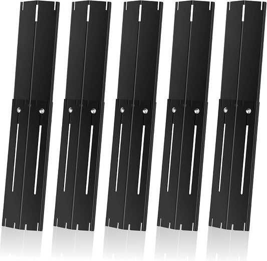 Universal Porcelain Steel Adjustable Grill Heat Plates Heat Tents Heat Shields Grill Burner Cover,Compatible with Charbroil, Nexgrill, Brinkmann, Dyna Glo etc.,Extends from 11.75" up to 21" L,5 Pack