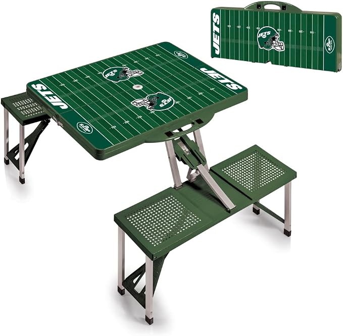 Picnic TIME NFL Football Field Folding Picnic Table, Camping Table, Outdoor Table with Umbrella Hole