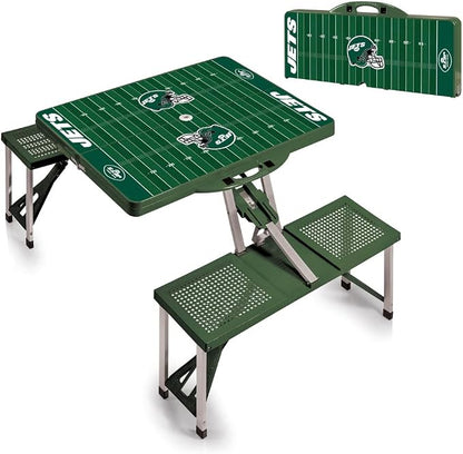 Picnic TIME NFL Football Field Folding Picnic Table, Camping Table, Outdoor Table with Umbrella Hole