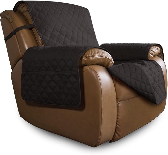 Easy-Going Oversized Recliner Chair Cover Reversible Sofa Cover Water Resistant Couch Cover Furniture Protector with Elastic Straps for Pets Kids Dog Cat (Oversized Recliner, Chocolate/Chocolate) | Machine Washable Slipcover For Dogs, Water Resistant F...
