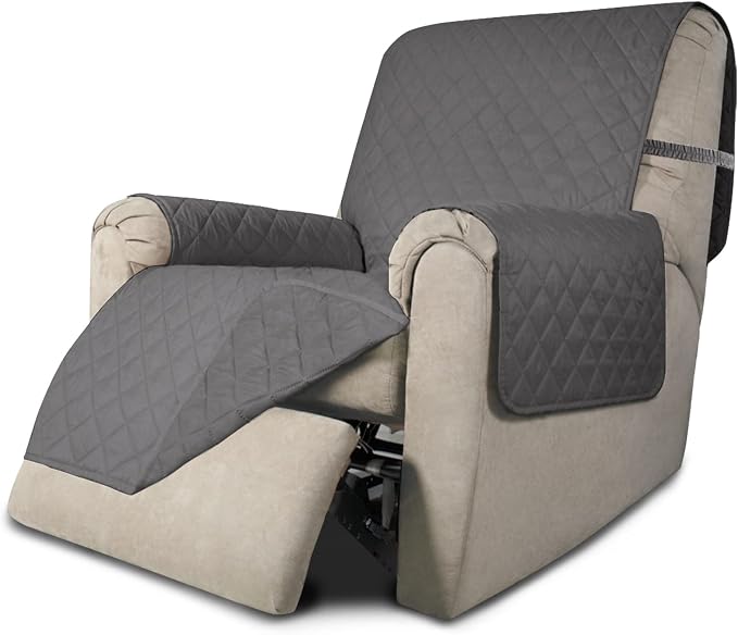 Easy-Going Reversible Couch Cover, Recliner 22 in, Gray/Gray | Machine Washable Slipcover For Dogs, Water Resistant Furniture Mat For Living Room, Non-Slip Sofa Cover, Pet Friendly