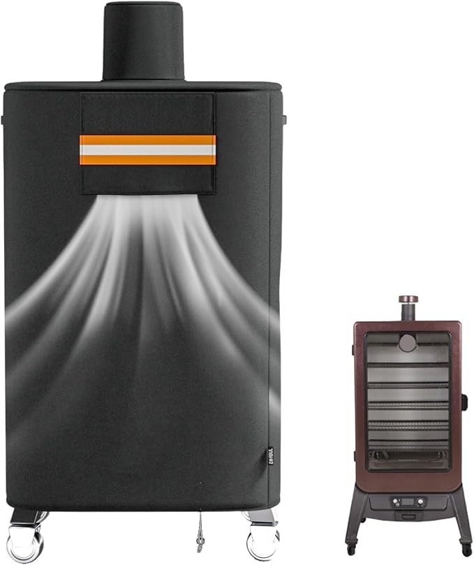 EVRBUL Wood Pellet Smoker Cover Fits for Pit Boss Copperhead Sportsman 5 7 Series, Vertical Smoker Cover Fits for PBV5PW1, PBV5P1, PBV7P1, PB5000SP, PB7000SP,PBV4PS1, PBV4PS2, PBV4NX,Heavy Duty 420D