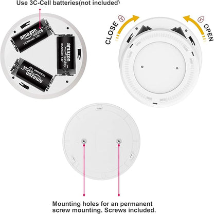HONWELL Motion Sensor Light Indoor Ceiling Light Cordless Motion Sensor Light Battery Powered LED Warm White Light for Closet Cabinet Kitchen Bathroom Hallway Stairs Shower Wall Shed(5Inch)