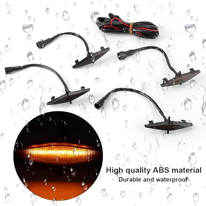 4Pcs Grille Lamp Front Mesh LED Lights for TRD Pro 2014-2019 Black Shell Yellow Light - Durable Waterproof ABS, Bright Safety Lighting, Easy Install for Off - Road (black shell yellow light)