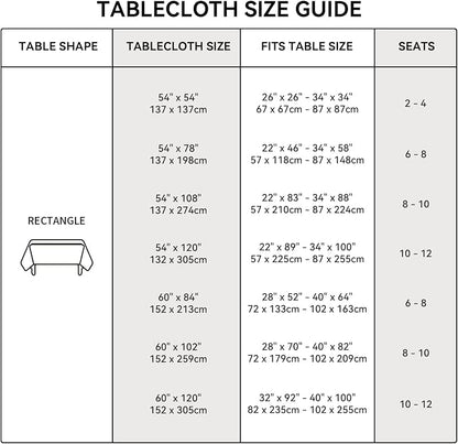 Romanstile 100% Waterproof Square PVC Tablecloth, Oil Spill Proof Vinyl Table Cloth, Heavy Duty Wipe Clean Plastic Table Covers for Kitchen/Dining/Parties - 60 x 60 Inch Square, White