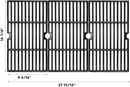 Grill Replacement Parts for Charbroil 463436215, 463436213, 463436214, 467300115, G432-001N-W1, G432-Y700-W1, G432-0096-W1, 16 7/8" Cooking Grate, Grill Burner Tube, Heat Plate Tent and Crossover Tube