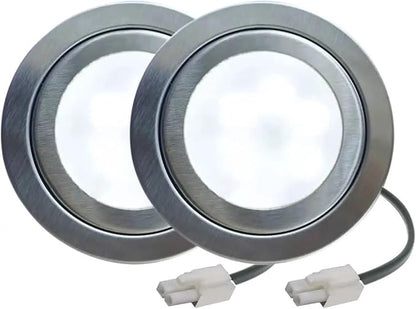 2-Piece Range Hood Bulb Light 1.5W LED 68mm 12V DC For Kitchen Hood Smoke Ventilator Lamp Equivalent 20W Old Light(EL Connector,White 6000K)