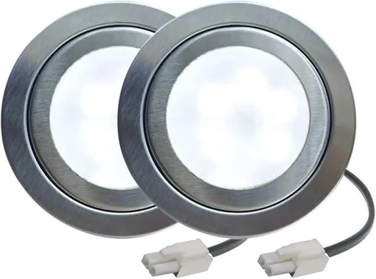 2-Piece Range Hood Bulb Light 1.5W LED 68mm 12V DC For Kitchen Hood Smoke Ventilator Lamp Equivalent 20W Old Light(EL Connector,Warm White 3000K)