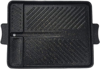 Korean-Style Non-Stick Smokeless Rectangular Grill Pan Baking Tray Barbecue Plate for Indoor Outdoor BBQ