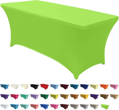 ABCCANOPY 6FT Spandex Table Cover, Stretch Fitted Tablecloth, Light Green | Rectangular Tight, Fitted, Washable and Wrinkle Resistant Table Protector for Wedding, Banquet,Birthday, Party, Event